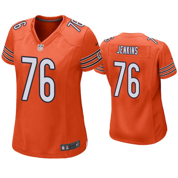 Womens Chicago Bears #76 Teven Jenkins Nike Orange Alternate Limited Jersey