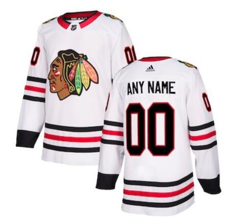 Womens Chicago Blackhawks Custom Stitched Adidas Away White Jersey Stitched