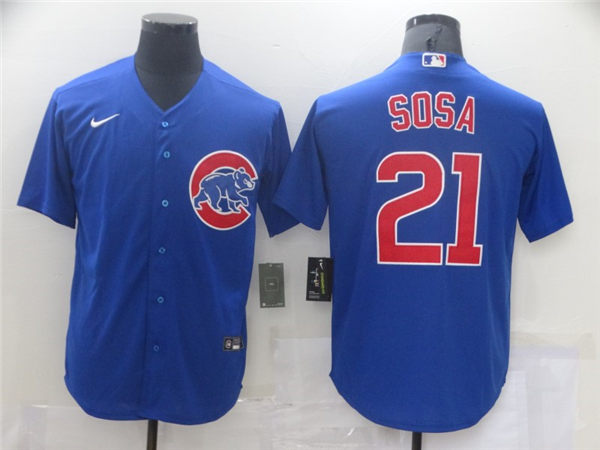 Womens Chicago Cubs Retired Player #21 Sammy Sosa Nike Royal Jerseys