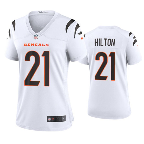 Womens Cincinnati Bengals #21 Mike Hilton Nike White Away Limited Jersey
