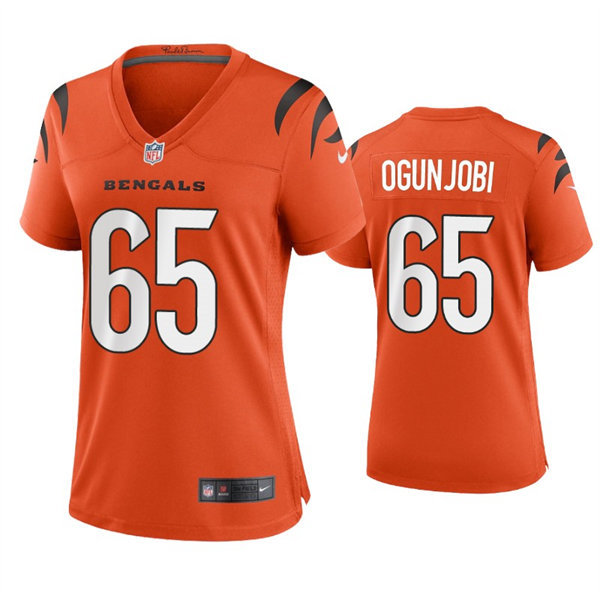 Womens Cincinnati Bengals #65 Larry Ogunjobi Nike Orange Limited Jersey