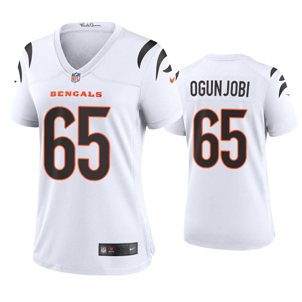 Womens Cincinnati Bengals #65 Larry Ogunjobi Nike White Away Limited Jersey