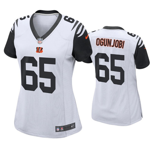 Womens Cincinnati Bengals #65 Larry Ogunjobi Nike White Color Rush Jersey