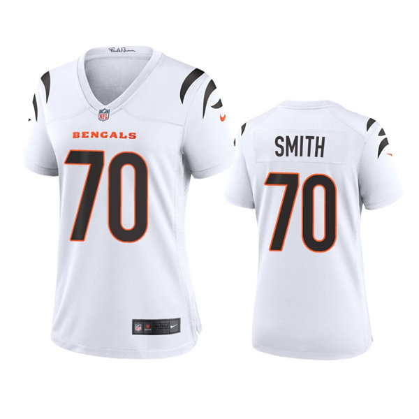 Womens Cincinnati Bengals #70 D'Ante Smith Nike White Away Limited Jersey