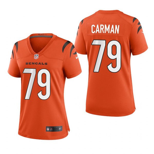 Womens Cincinnati Bengals #79 Jackson Carman Nike Orange Limited Jersey