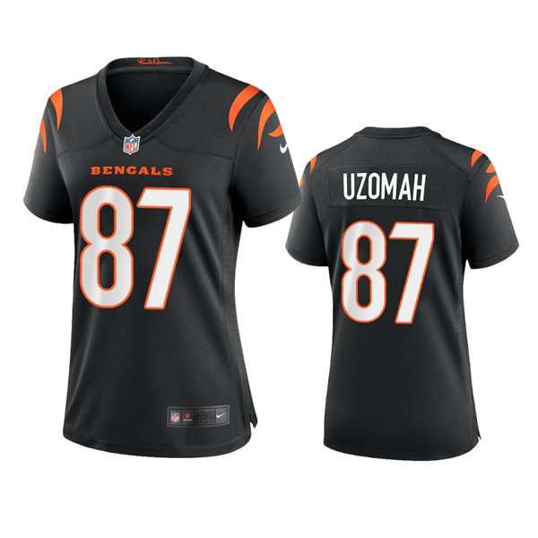 Womens Cincinnati Bengals #87 C.J. Uzomah Nike Black Team Color Limited Jersey