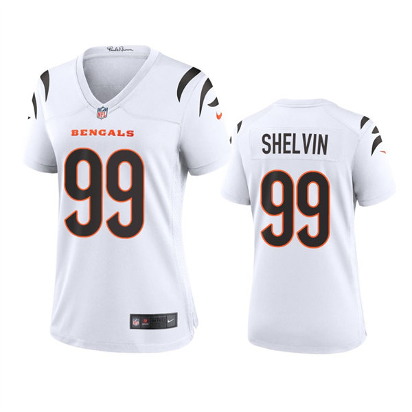 Womens Cincinnati Bengals #99 Tyler Shelvin Nike White Away Limited Jersey