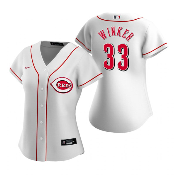 Womens Cincinnati Reds #33 Jesse Winker Nike White Home Jersey