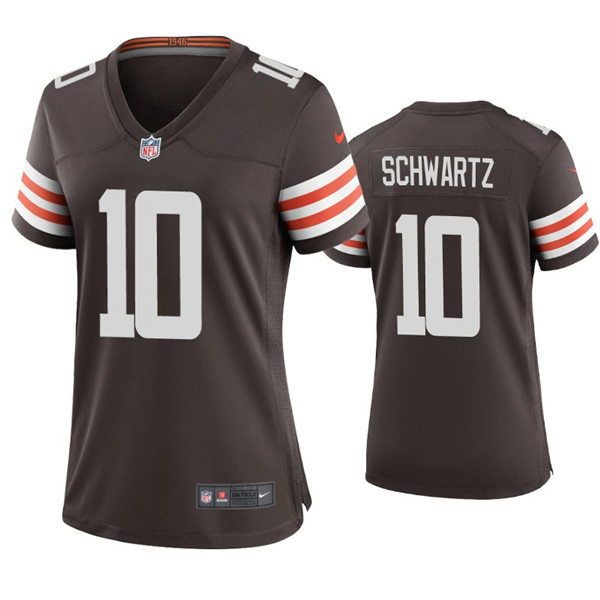 Womens Cleveland Browns #10 Anthony Schwartz Nike Brown Home Vapor Limited Jersey