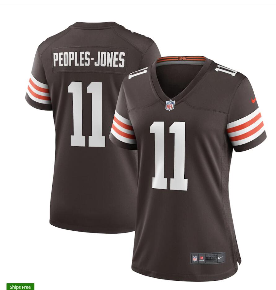 Womens Cleveland Browns #11 Donovan Peoples-Jones Nike Brown Home Vapor Limited Jersey