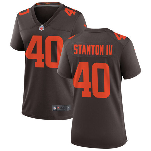 Womens Cleveland Browns #40 Johnny Stanton Nike Brown Alternate Limited Jersey