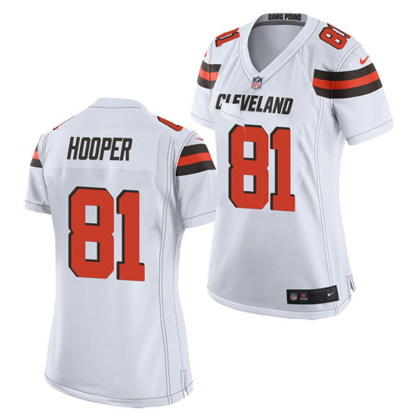 Womens Cleveland Browns #81 Austin Hooper Stitched Nike 2018 White Vapor Player Limited Jersey