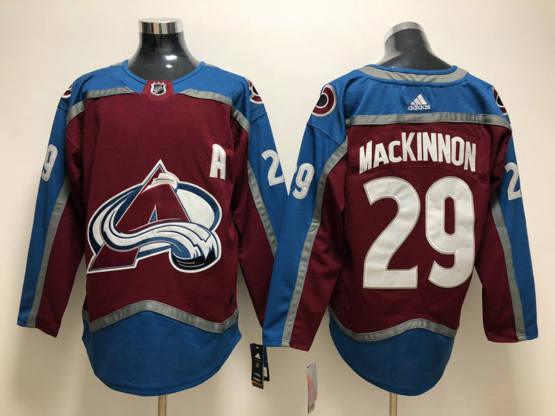 Womens Colorado Avalanche #29 Nathan MacKinnon Stitched Adidas Home Maroon Jersey Stitched