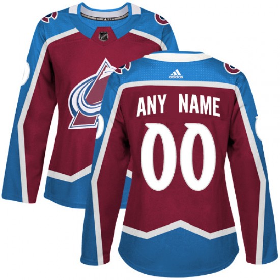 Womens Colorado Avalanche Custom Adidas Burgundy Home Stitched Jersey Stitched