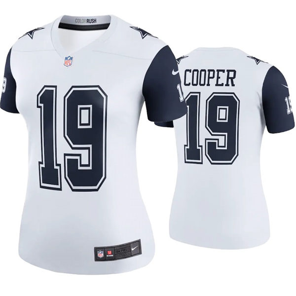 Womens Dallas Cowboys #19 Amari Cooper Nike White Color Rush Limited Jersey
