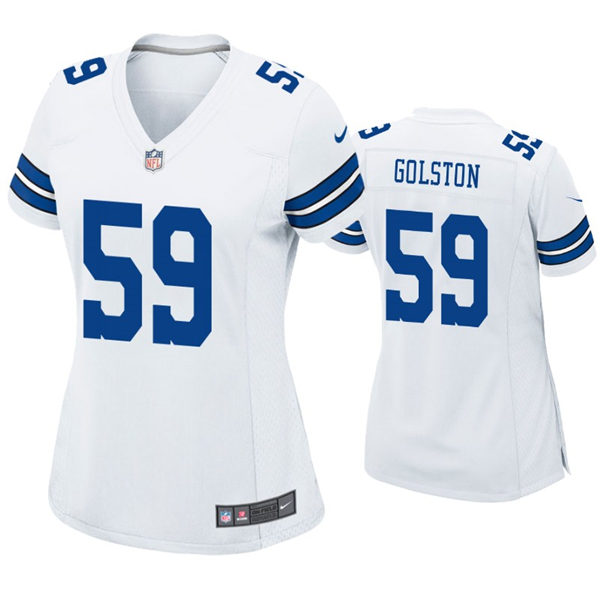 Womens Dallas Cowboys #59 Chauncey Golston Nike White Limited Jersey