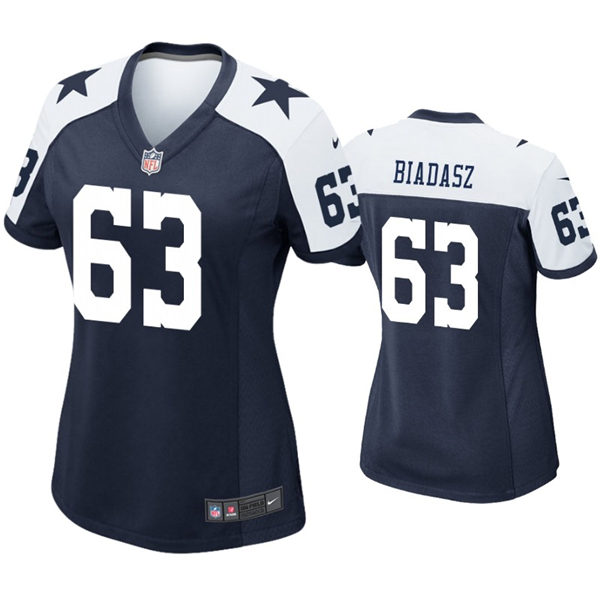 Womens Dallas Cowboys #63 Tyler Biadasz Nike Navy Team Color Limited Jersey