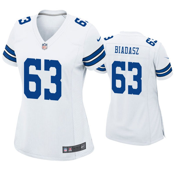 Womens Dallas Cowboys #63 Tyler Biadasz Nike White Limited Jersey