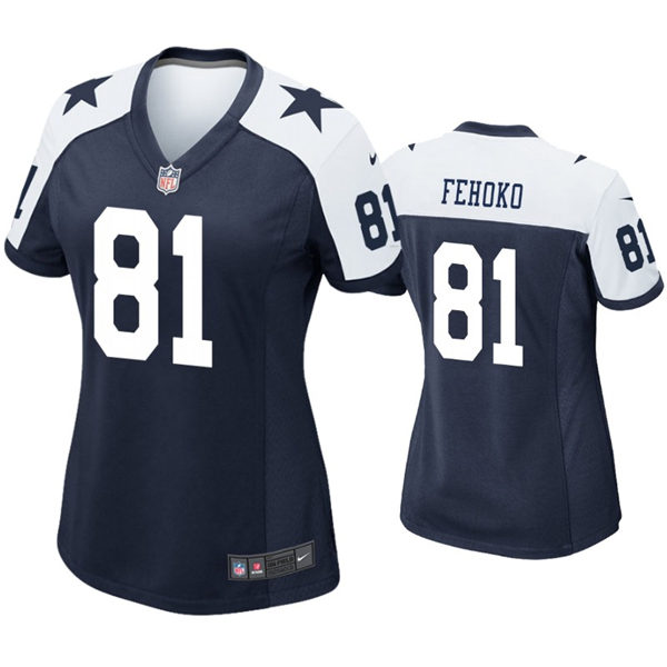 Womens Dallas Cowboys #81 Simi Fehoko Nike Navy Alternate Limited Jersey