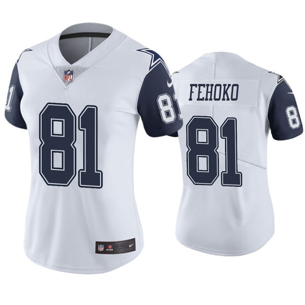 Womens Dallas Cowboys #81 Simi Fehoko Nike White Color Rush Limited Jersey