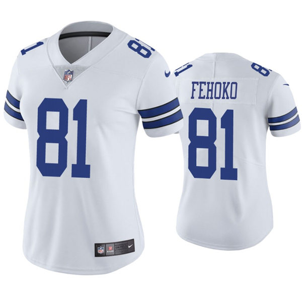 Womens Dallas Cowboys #81 Simi Fehoko Nike White Limited Jersey