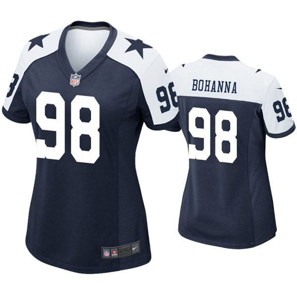 Womens Dallas Cowboys #98 Quinton Bohanna Nike Navy Alternate Limited Jersey