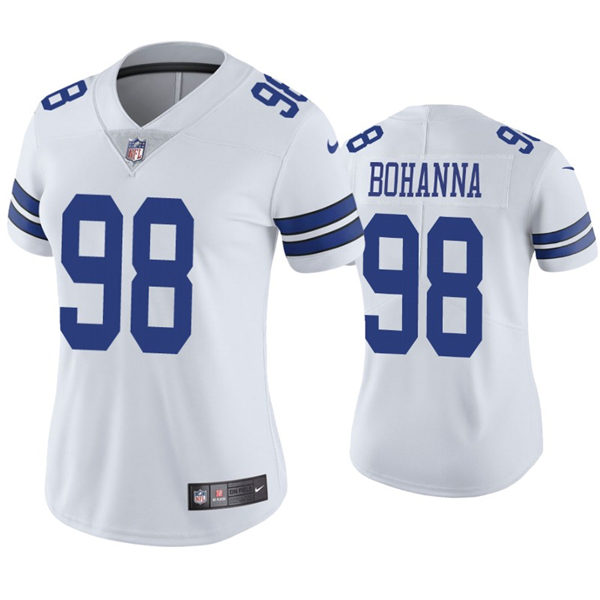 Womens Dallas Cowboys #98 Quinton Bohanna Nike White Limited Jersey