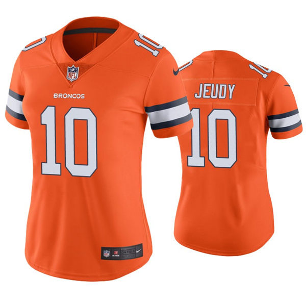Womens Denver Broncos #10 Jerry Jeudy Nike Orange Color Rush Jersey