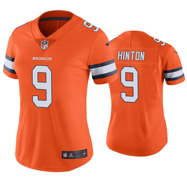 Womens Denver Broncos #9 Kendall Hinton Nike Orange Color Rush Jersey