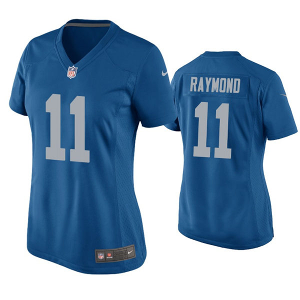 Womens Detroit Lions #11 Kalif Raymond Nike Blue Retro Throwback Jersey