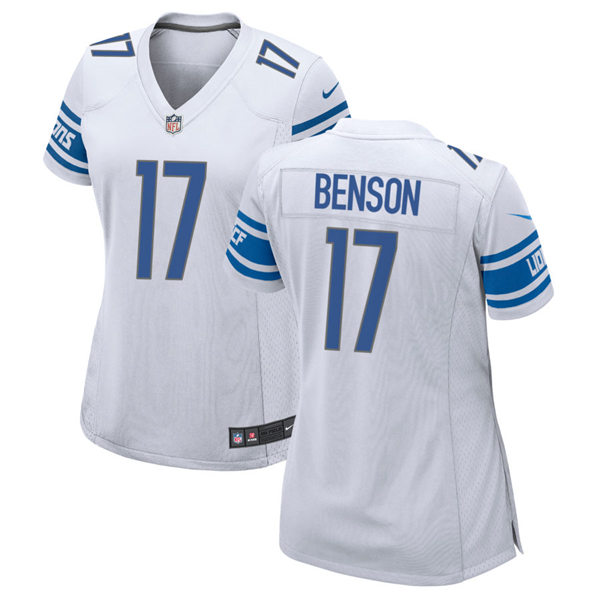 Womens Detroit Lions #17 Trinity Benson Nike White Limited Jersey