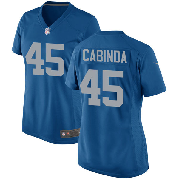 Womens Detroit Lions #45 Jason Cabinda Nike Blue Retro Throwback Jersey