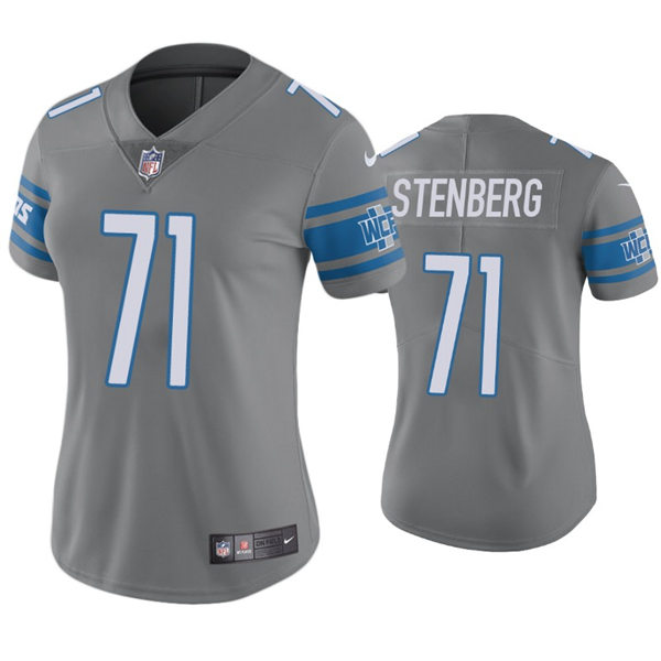 Womens Detroit Lions #71 Logan Stenberg Nike Silver Color Rush Jersey