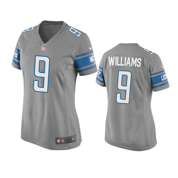 Womens Detroit Lions #9 Jameson Williams Nike Steel Alternate Limited Jersey