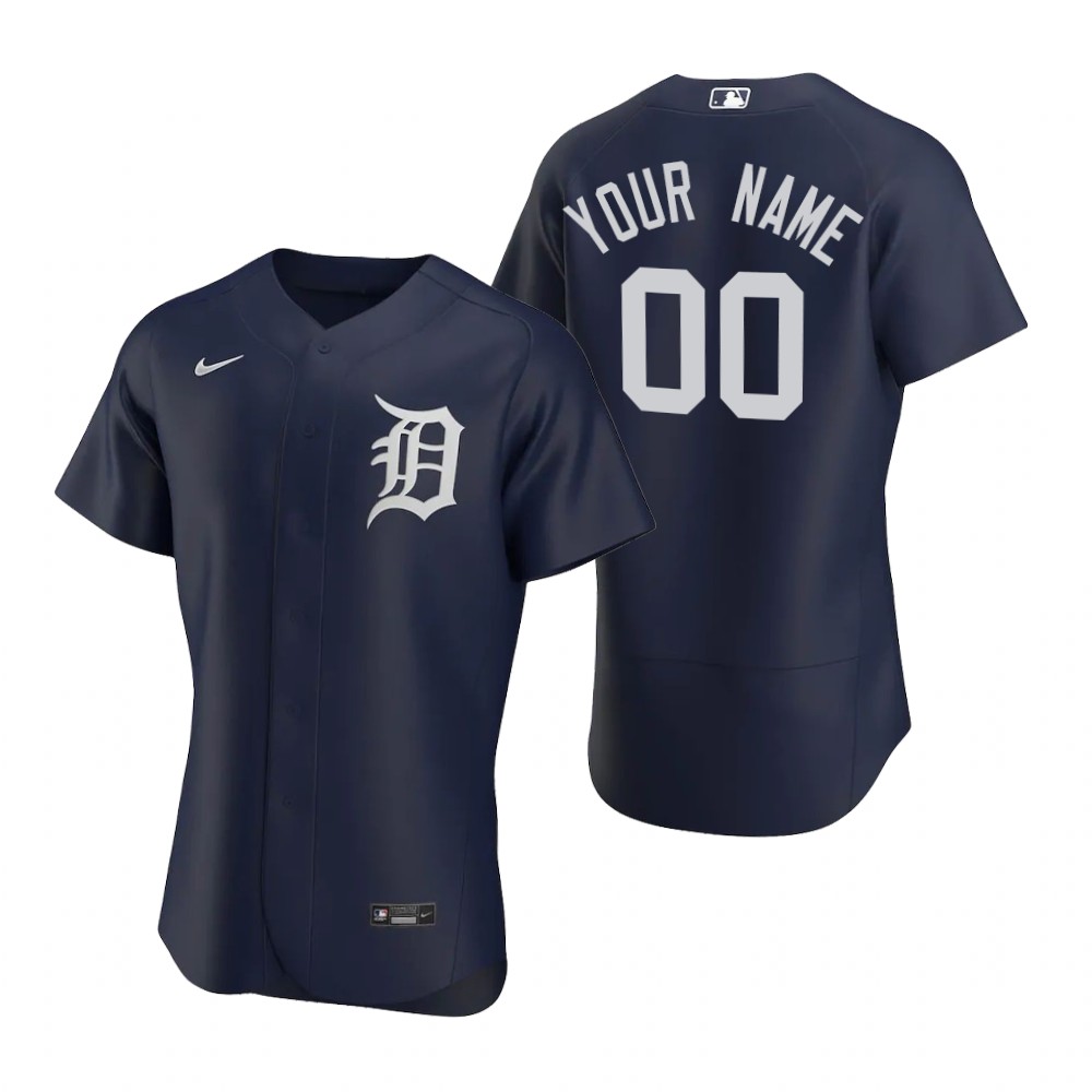 Womens Detroit Tigers Custom Christin Stewart Michael Fulmer Jack Morris Carlos Pena Nike Navy White Alternate Jersey