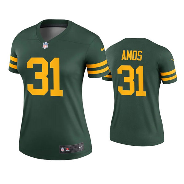 Womens Green Bay Packers #31 Adrian Amos Nike 2021 Green Alternate Retro 1950s Throwback Jersey