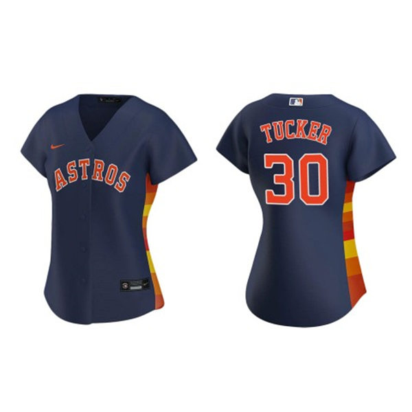 Womens Houston Astros #30 Kyle Tucker Nike Navy Alternate CoolBase Jersey