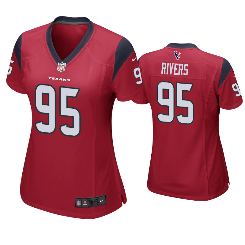 Womens Houston Texans #95 Derek Rivers Nike Red Limited Jersey