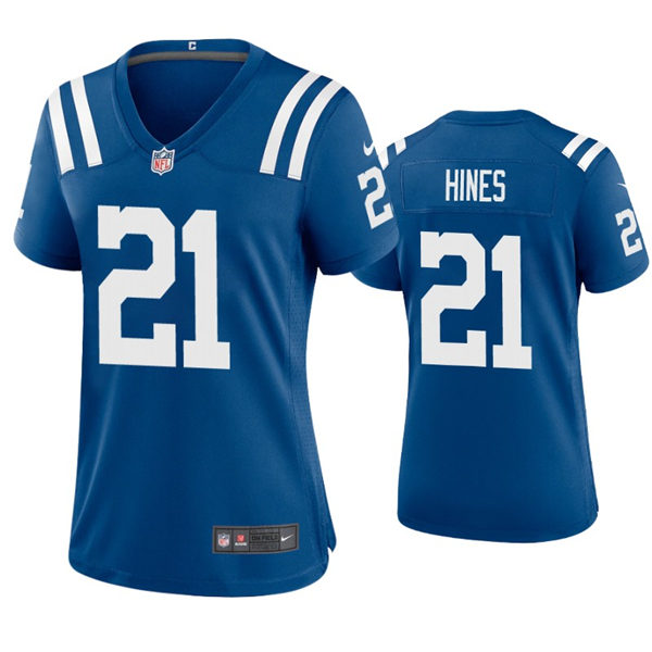 Womens Indianapolis Colts #21 Nyheim Hines Nike Royal Limited Jersey