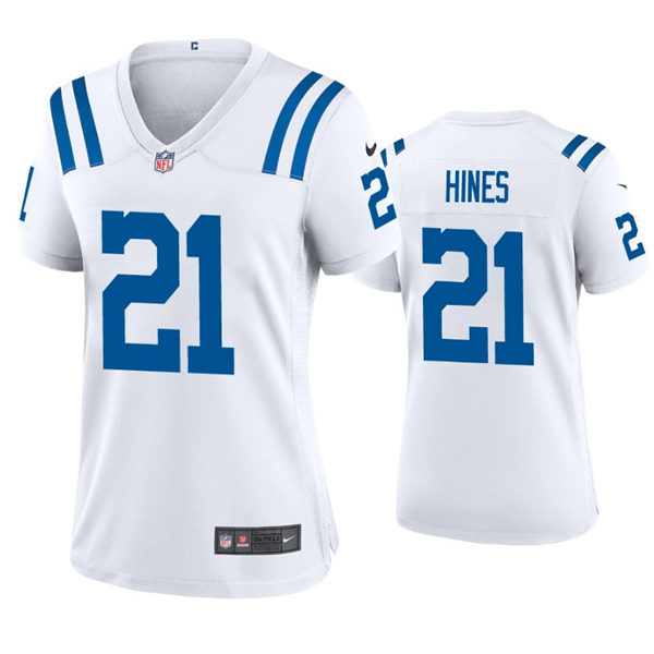 Womens Indianapolis Colts #21 Nyheim Hines Nike White Limited Jersey