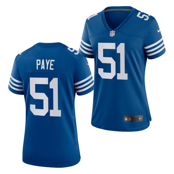 Womens Indianapolis Colts #51 Kwity Paye Nike Royal Alternate Retro Vapor Limited Jersey