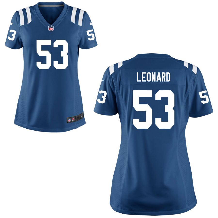 Womens Indianapolis Colts #53 Darius Leonard Nike Royal Vapor Limited Jersey