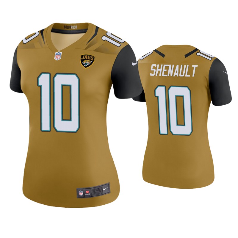 Womens Jacksonville Jaguars #10 Laviska Shenault Jr. Nike Bold Gold Color Rush Jersey