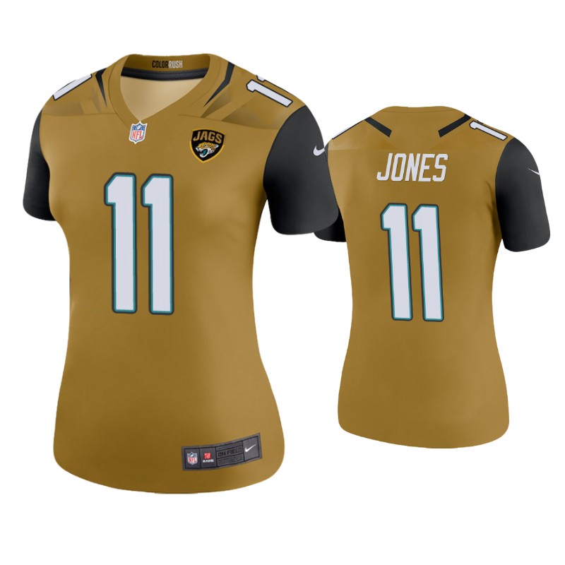 Womens Jacksonville Jaguars #11 Marvin Jones Nike Bold Gold Color Rush Jersey