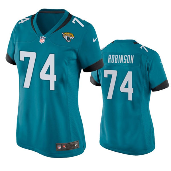 Womens Jacksonville Jaguars #74 Cam Robinson Nike Teal Alternate Limited Jersey