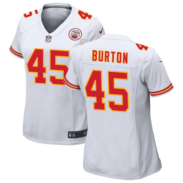 Womens Kansas City Chiefs #45 Michael Burton Nike White Limited Jersey