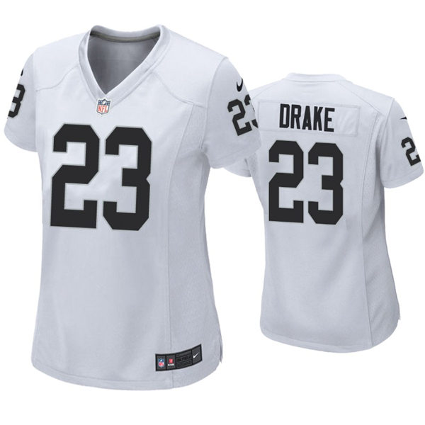 Womens Las Vegas Raiders #23 Kenyan Drake Nike White Stitched Limited Jersey