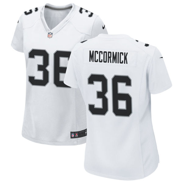 Womens Las Vegas Raiders #36 Sincere McCormick Nike White Limited Jersey