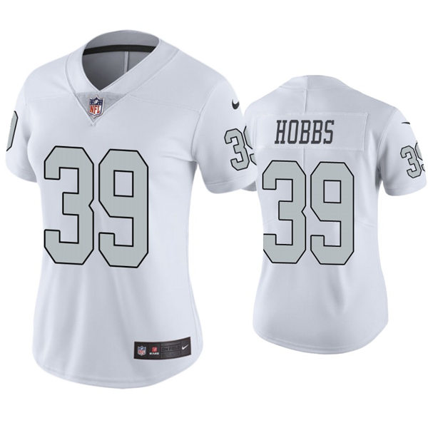 Womens Las Vegas Raiders #39 Nate Hobbs Nike White Stitched Color Rush Jersey