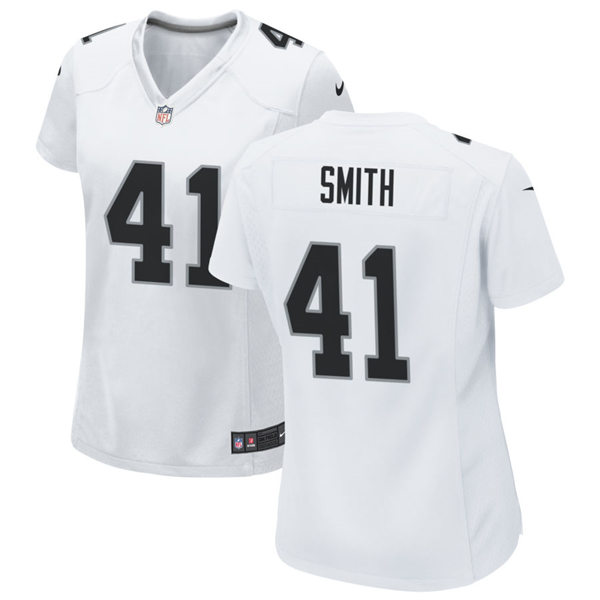 Womens Las Vegas Raiders #41 Sutton Smith Nike White Limited Jersey